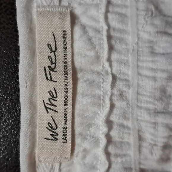 Free People Smocked Open Front Cardigan  Top Size L - Picture 6 of 8